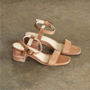 Nisolo Block Heel Sandal - Sand Color - Neutral Heel